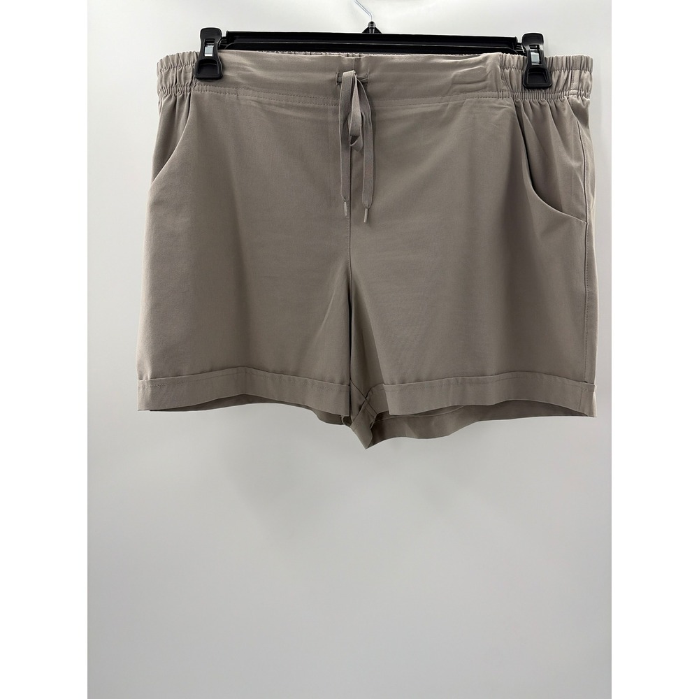 RBX Active Shorts‎ Womens Large Taupe Gray Drawstring Elastic Waist Pockets